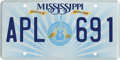 MS license plate APL691