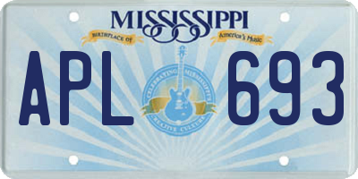 MS license plate APL693