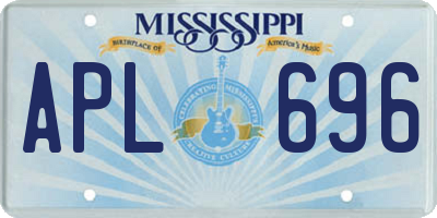 MS license plate APL696