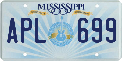 MS license plate APL699