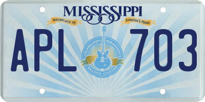MS license plate APL703
