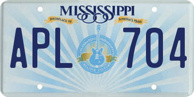 MS license plate APL704