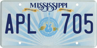 MS license plate APL705