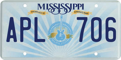MS license plate APL706