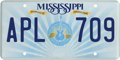MS license plate APL709