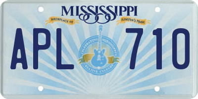 MS license plate APL710