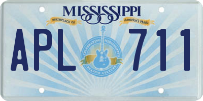 MS license plate APL711
