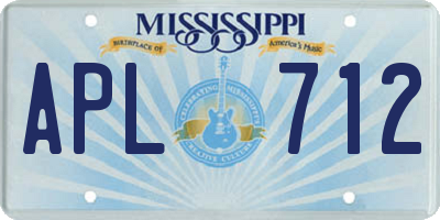MS license plate APL712