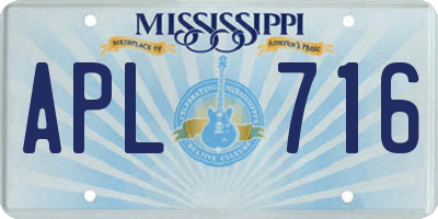 MS license plate APL716