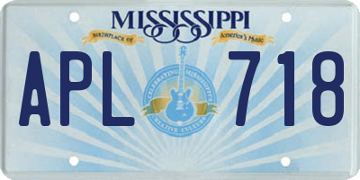 MS license plate APL718