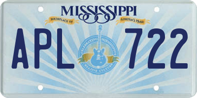 MS license plate APL722