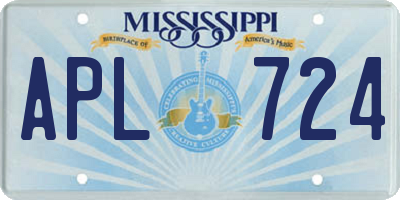 MS license plate APL724