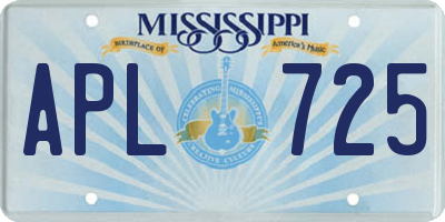 MS license plate APL725