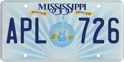 MS license plate APL726