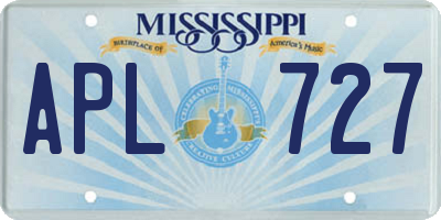 MS license plate APL727