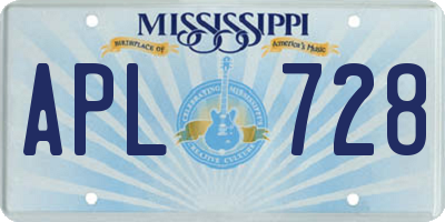 MS license plate APL728