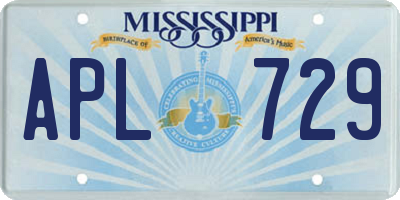 MS license plate APL729