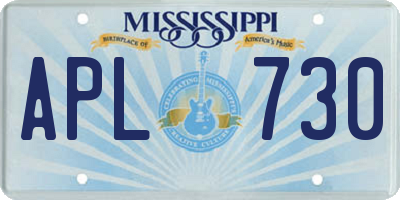 MS license plate APL730