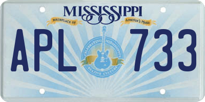 MS license plate APL733
