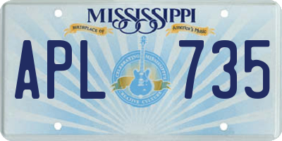MS license plate APL735