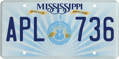 MS license plate APL736