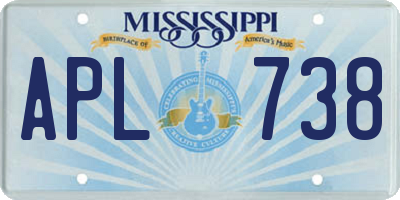MS license plate APL738