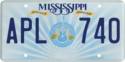 MS license plate APL740