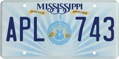 MS license plate APL743