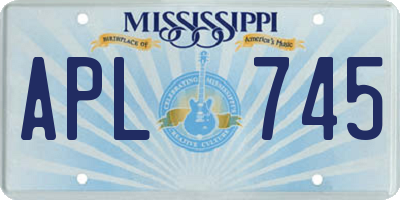 MS license plate APL745