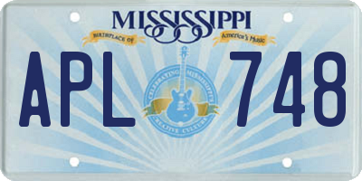 MS license plate APL748
