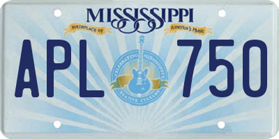 MS license plate APL750