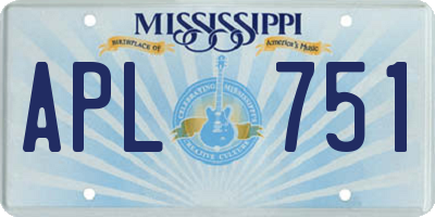 MS license plate APL751