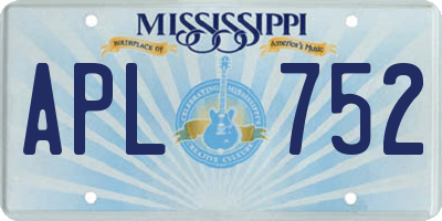 MS license plate APL752