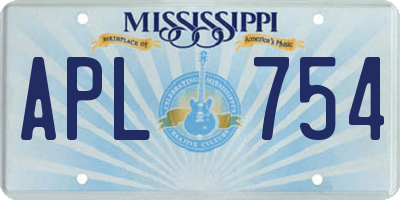 MS license plate APL754
