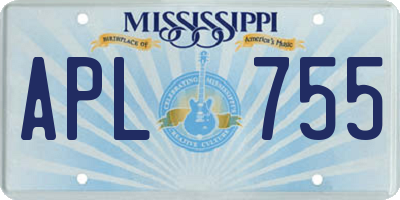 MS license plate APL755