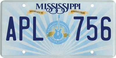 MS license plate APL756