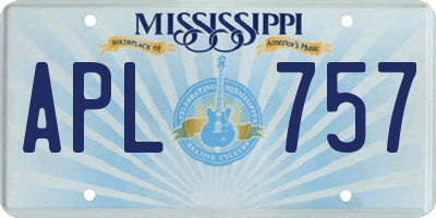 MS license plate APL757