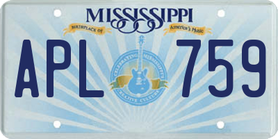 MS license plate APL759