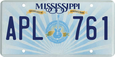 MS license plate APL761