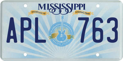 MS license plate APL763