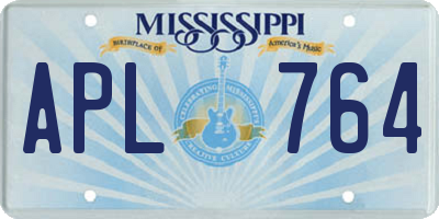 MS license plate APL764