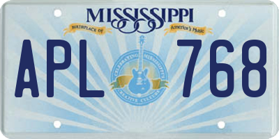 MS license plate APL768