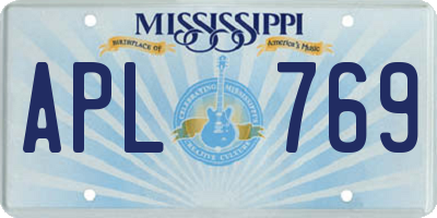 MS license plate APL769