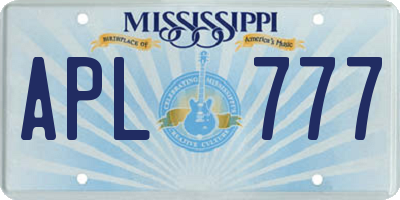 MS license plate APL777