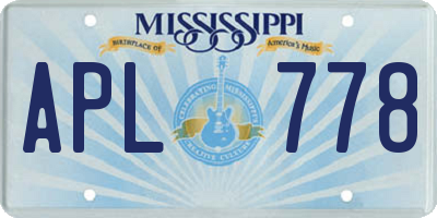 MS license plate APL778