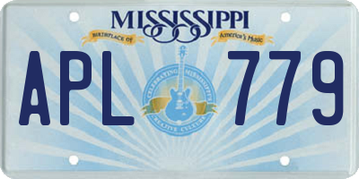 MS license plate APL779