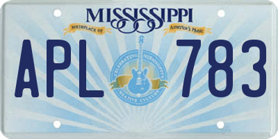 MS license plate APL783
