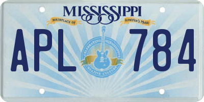 MS license plate APL784
