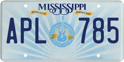 MS license plate APL785