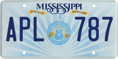 MS license plate APL787